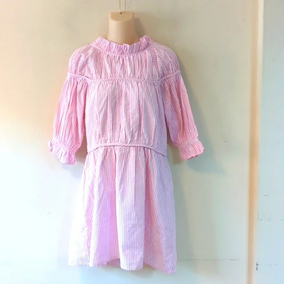 Elegant Pink Striped Mini Dress - Picture 3 of 16